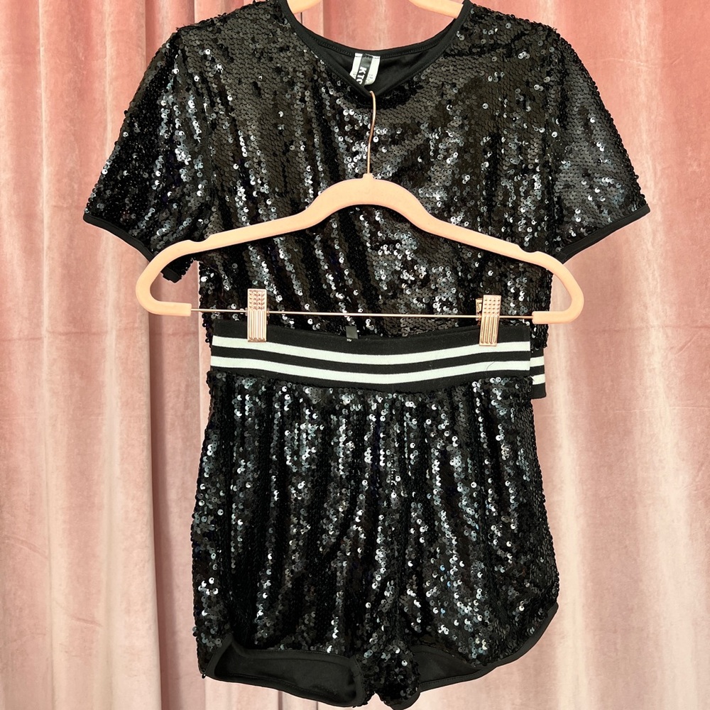 Two Piece Sequin Athleisure Set